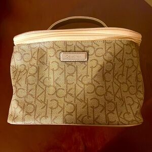 Calvin Klein. Large Beige Cosmetic/Travel Bag.